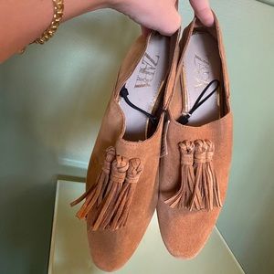 Zara leather mules never worn 38